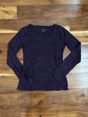 Arizona Jean Company Long-Sleeve V-Neck Top - Plum
